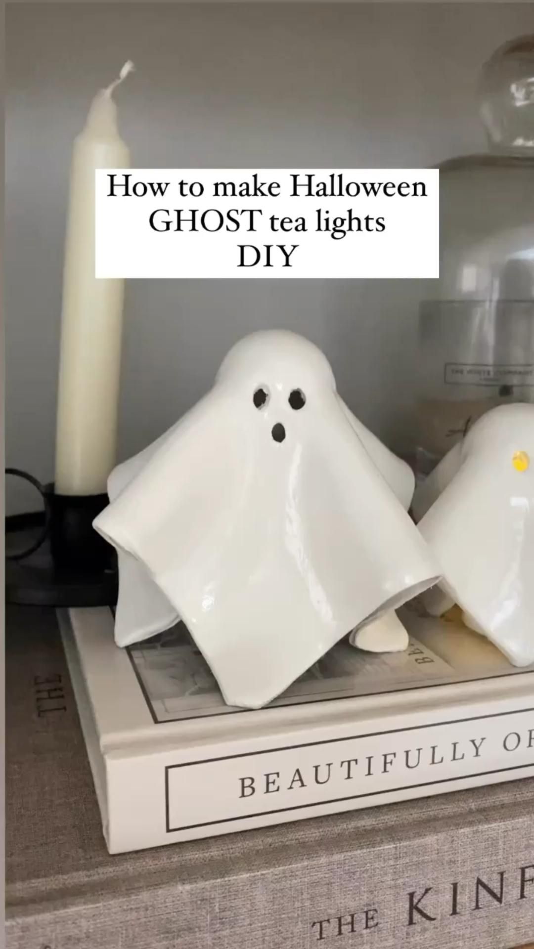 DIY CLAY GHOST TEA LIGHTS