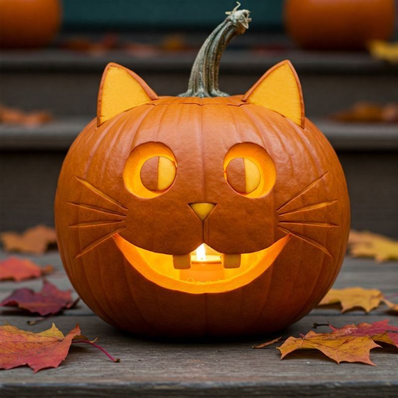 15 Cute Cat Pumpkin Carving Ideas for Halloween