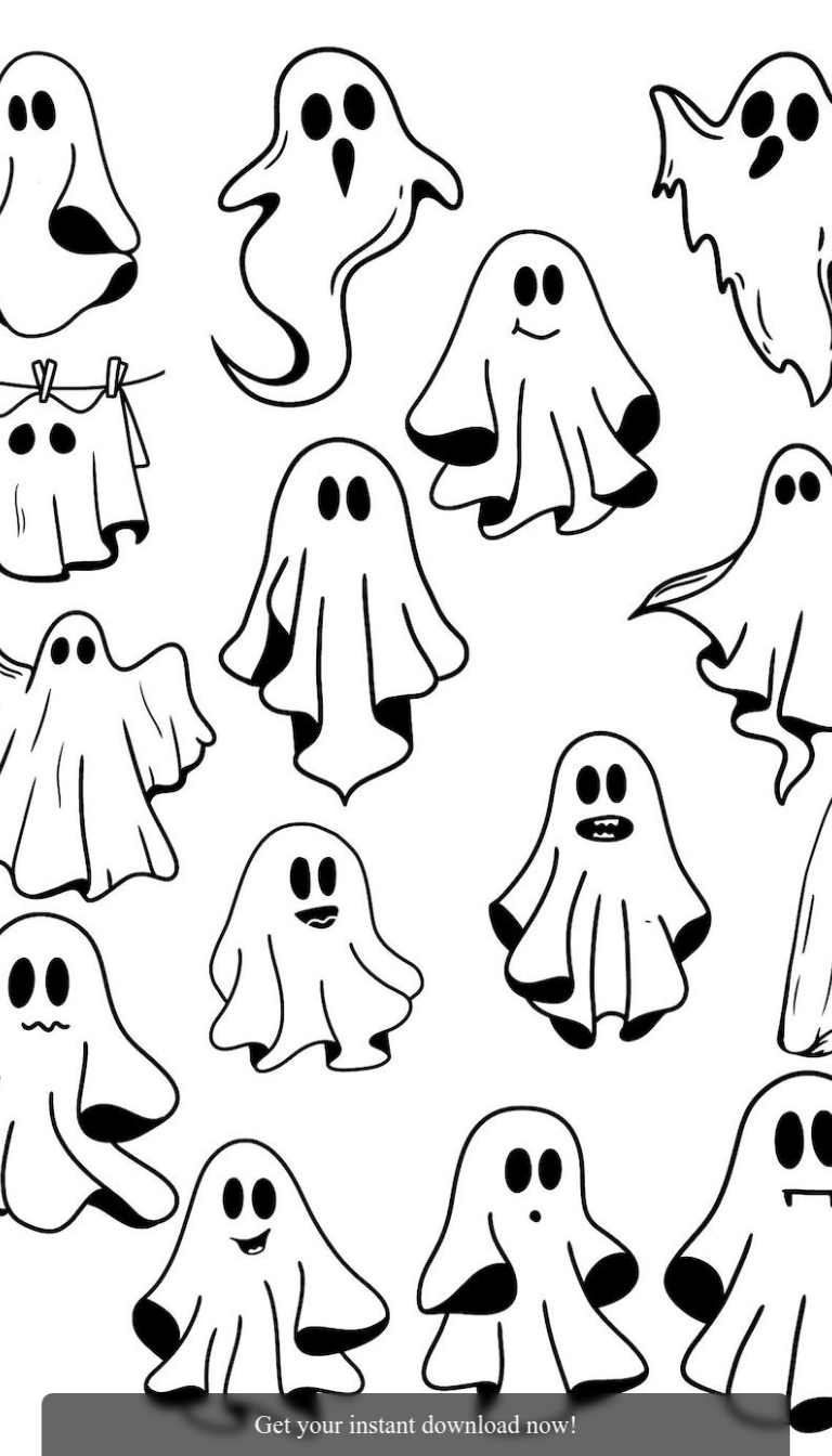 Cute Ghost SVG Bundle – 15 Friendly Ghost Clipart Files for Cricut Halloween