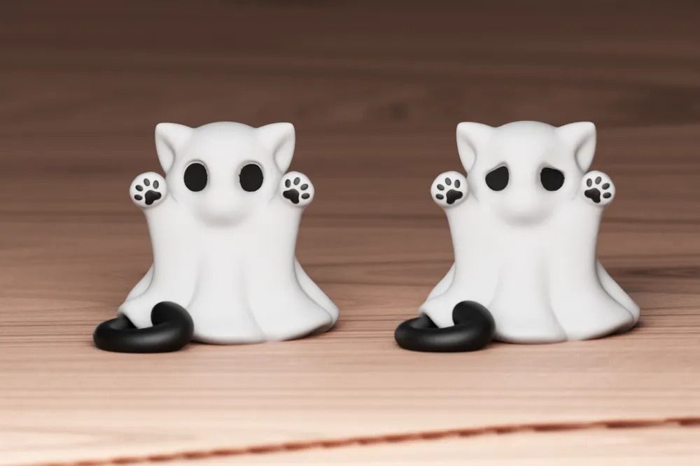 Cute Cat Ghost Paw Halloween by SnK3DD MakerWorld: Download Free 3D Models