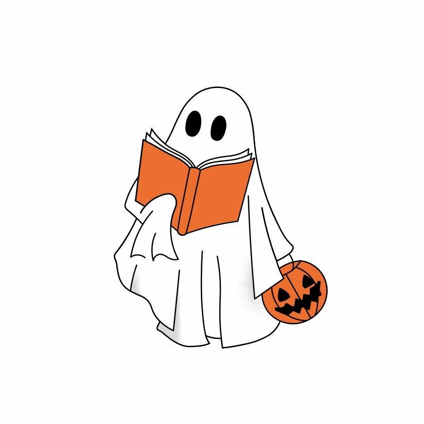 Cute Ghost Reading Book Png, Halloween Ghost Png, Ghost Png, Stay Spooky Png
