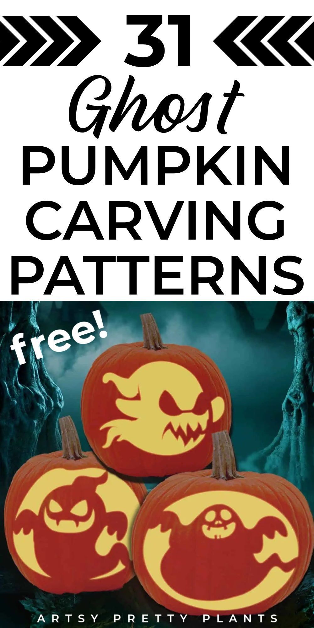 31 Ghost Pumpkin Carving Stencils for Halloween