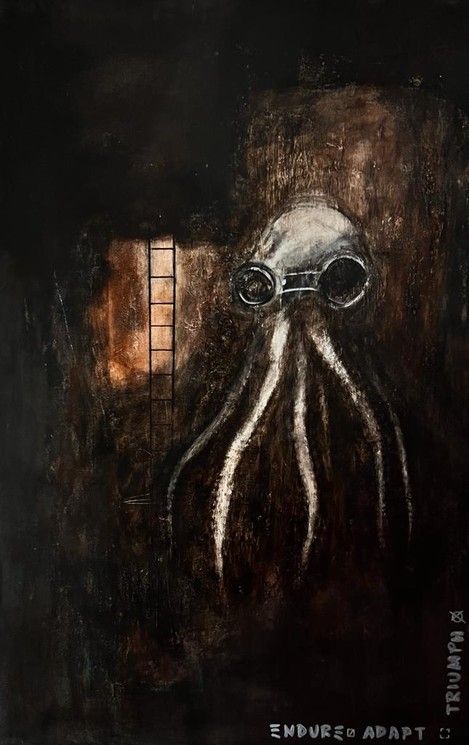 Oshi Rabin – Gemälde „Inner depth” auf Leinwand Acryl – 91 x 61 x 2 cm