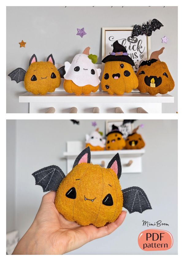 Fun Halloween Felt Ornament Sewing Patterns | Fabric Art DIY
