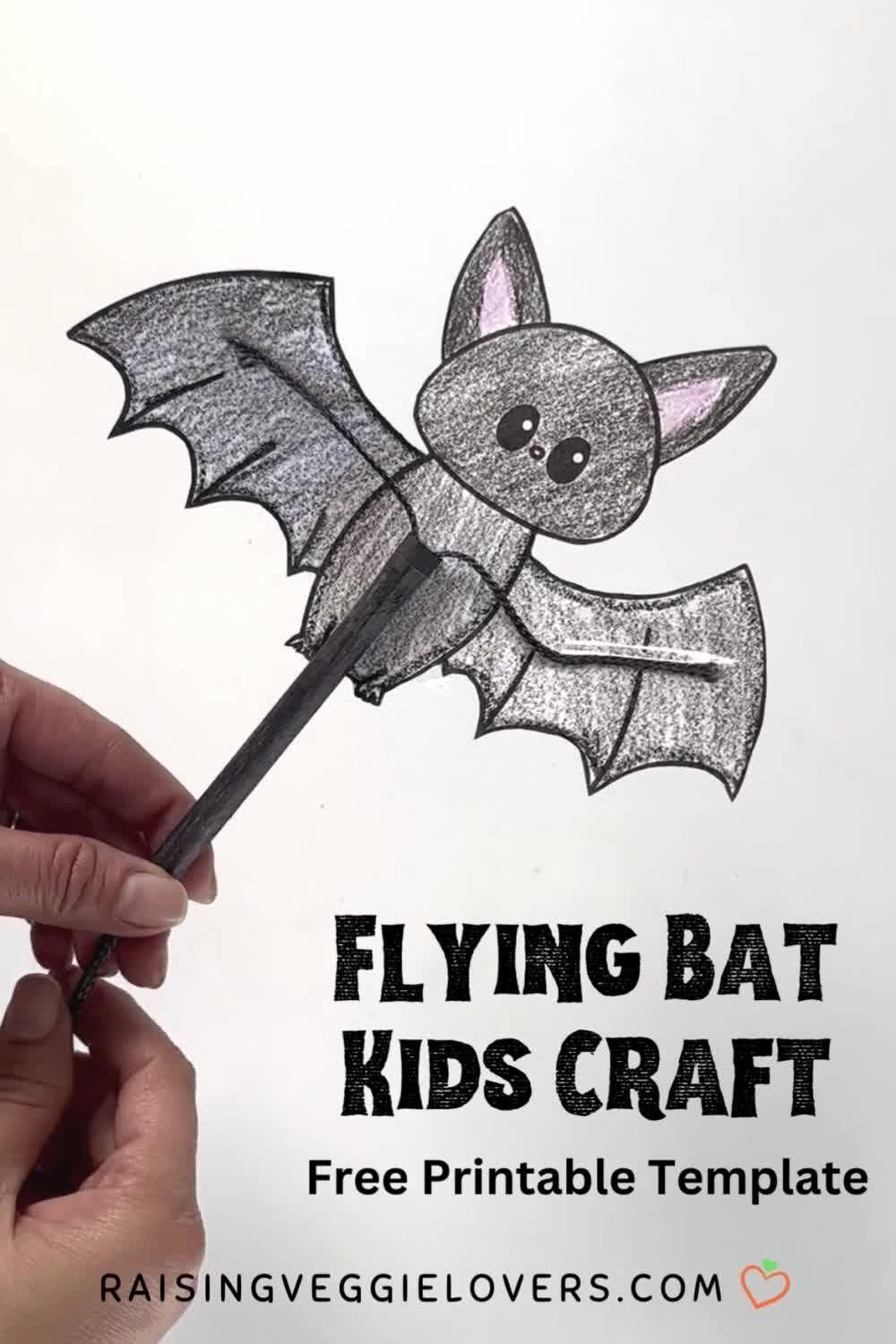 Flying Bat Craft with Free Printable Template