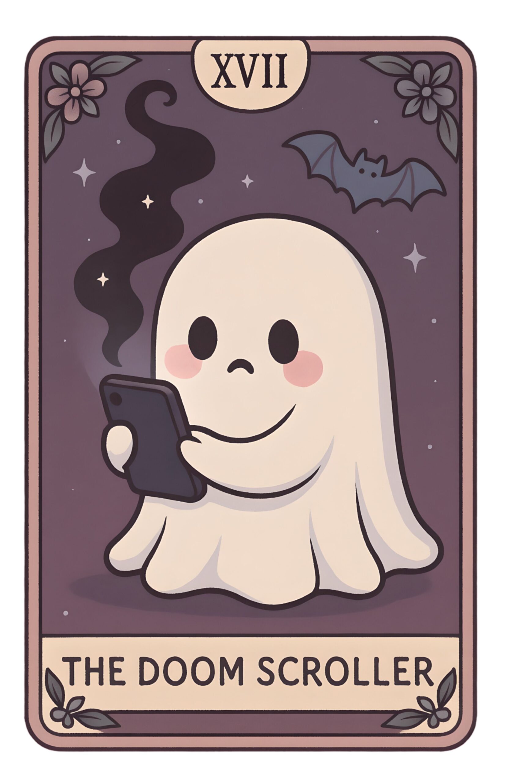 The Doom Scroller – Funny Ghost Tarot Card for the Chronically Online 👻📱