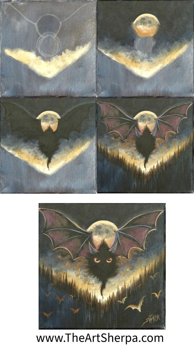 Moonlit Bat – A Nighttime Symphony in Acrylic