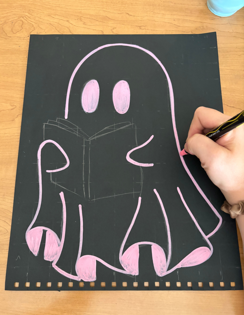 How to Draw a Cute Neon Ghost – the cozy art teacher blog