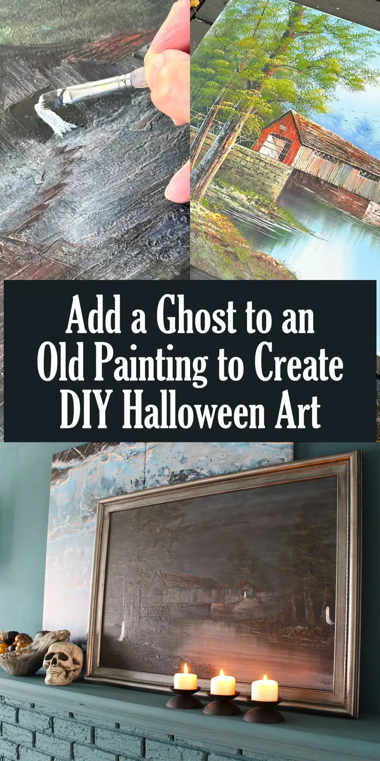DIY Thrifted Ghost Painting | Dans le Lakehouse