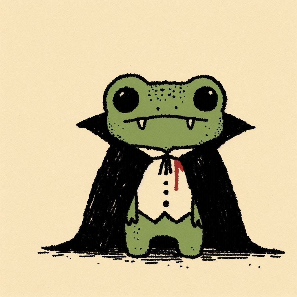 Vampire Cute Frog Dracula Funny