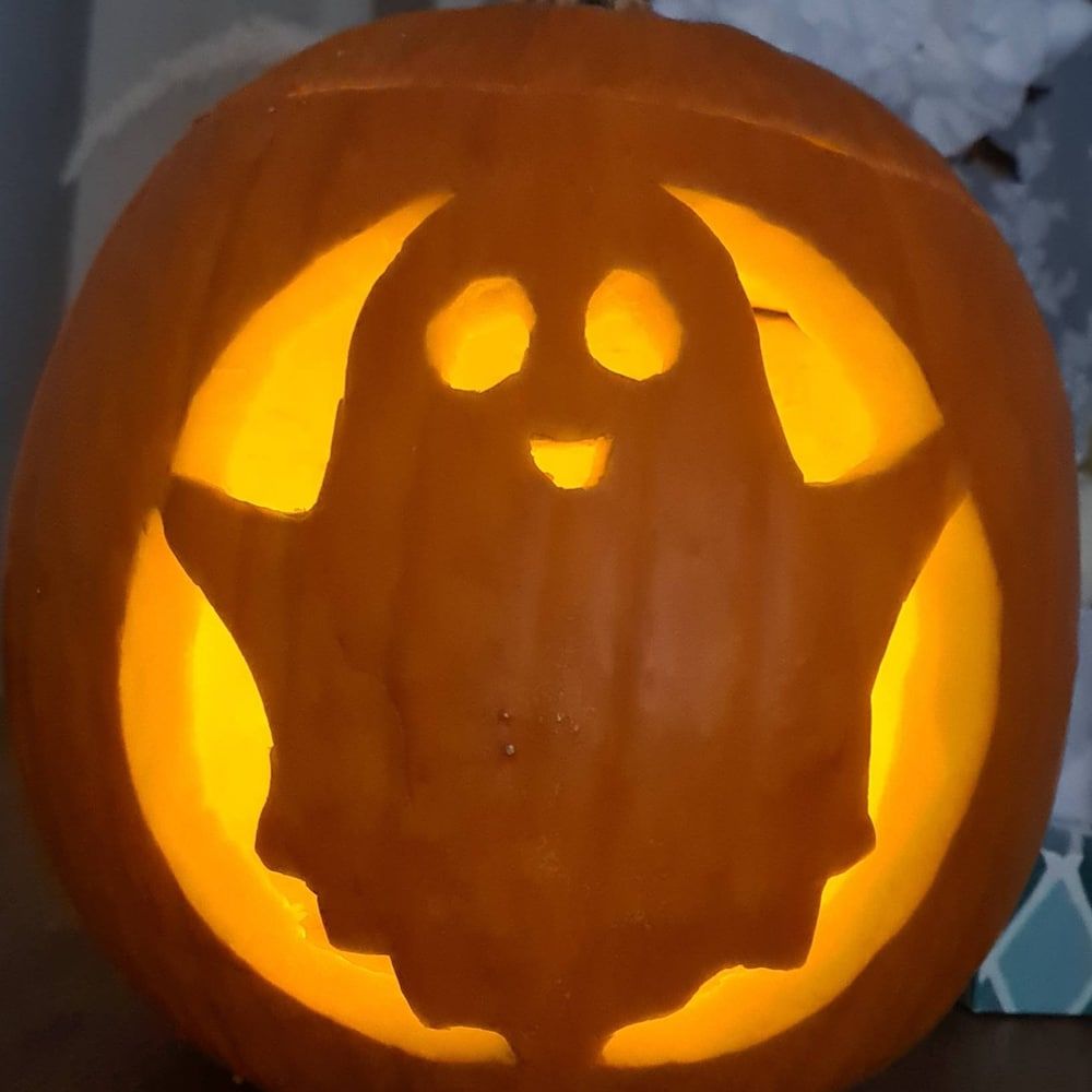 Printable Cute Ghost Pumpkin Carving Stencil | Halloween Pumpkin Cute Ghost Carving Template | Ghost Jack-o-lantern Stencil – Etsy