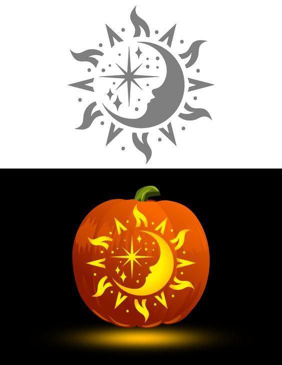 Printable Celestial Pumpkin Stencil