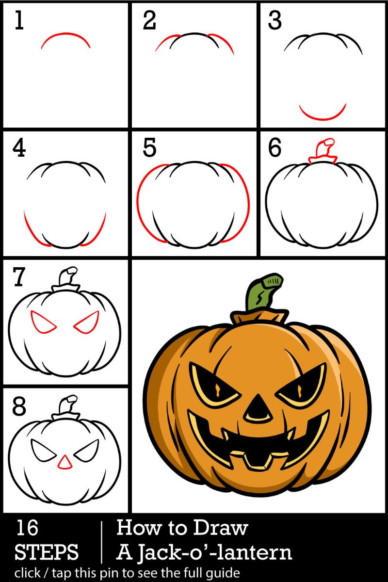 How to Draw a Jack-o-lantern – Easy Halloween Drawing Guide