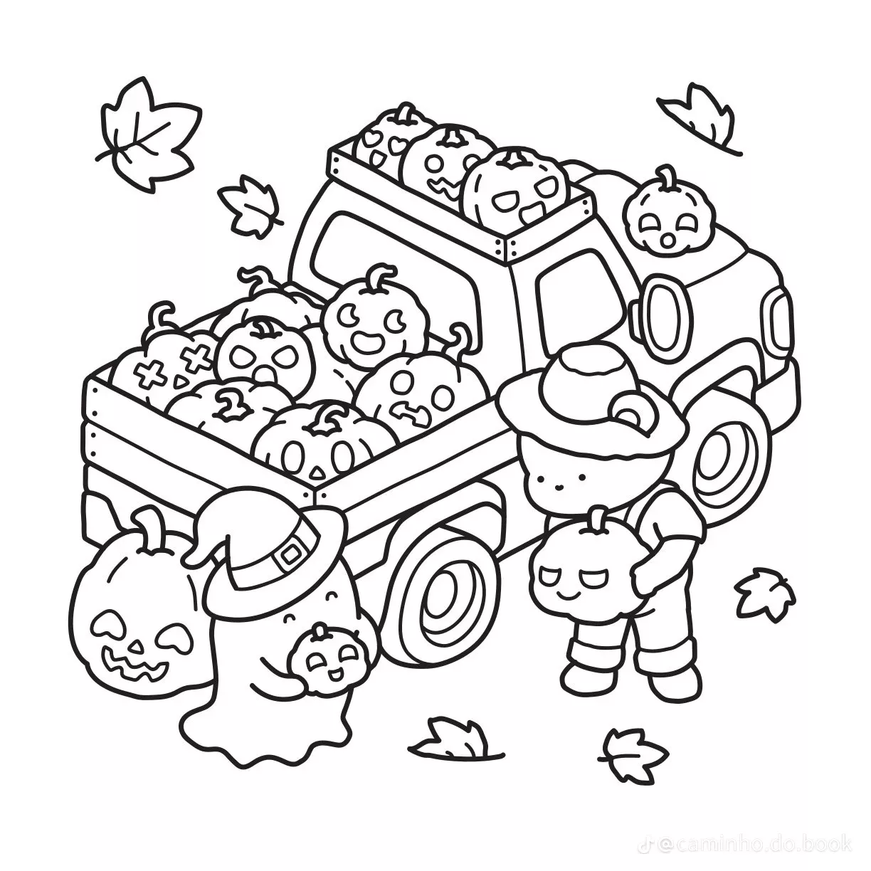 Fall Coloring Pages: Cozy Up with Witchy Autumn Illustrations