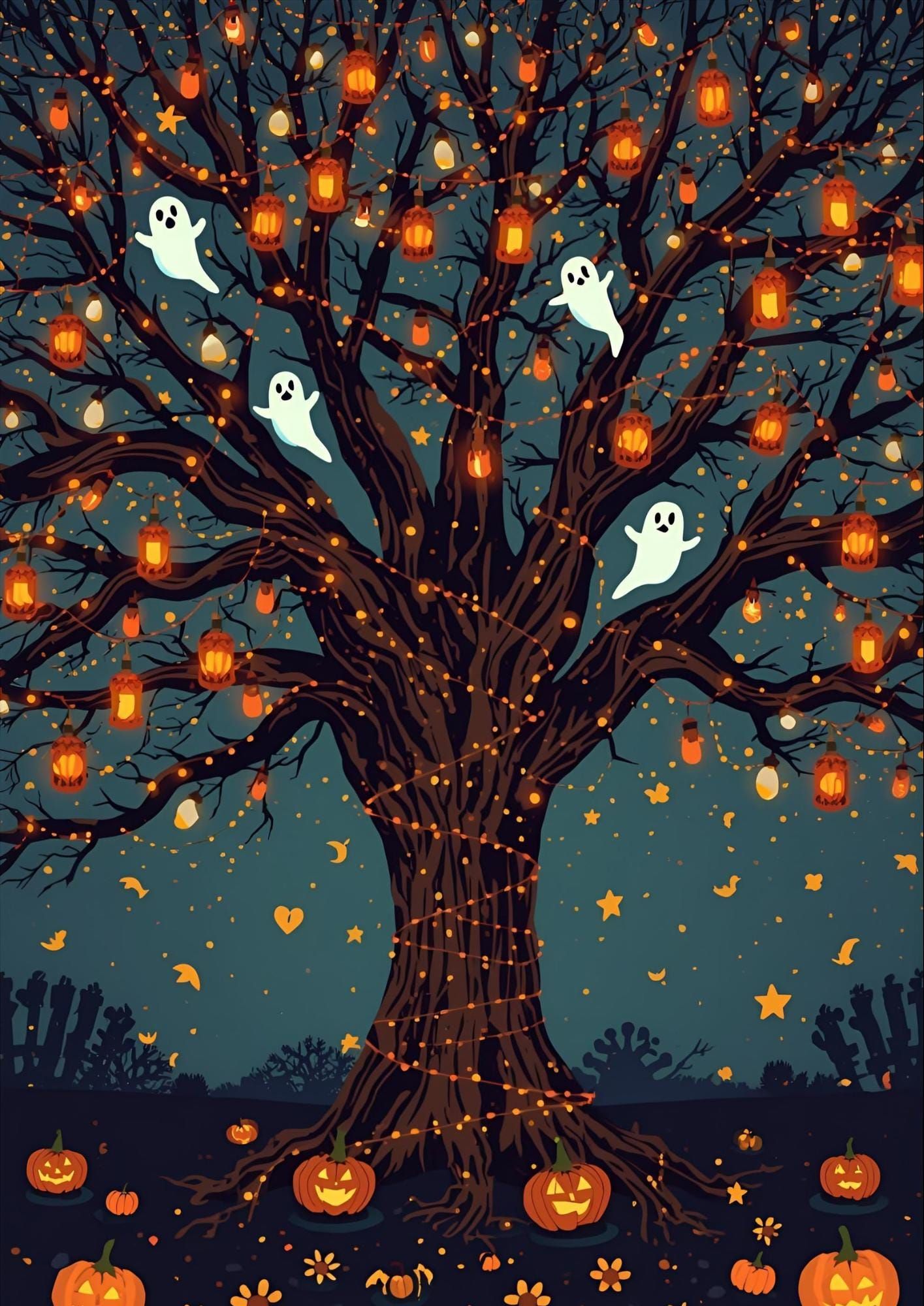 Halloween oak tree