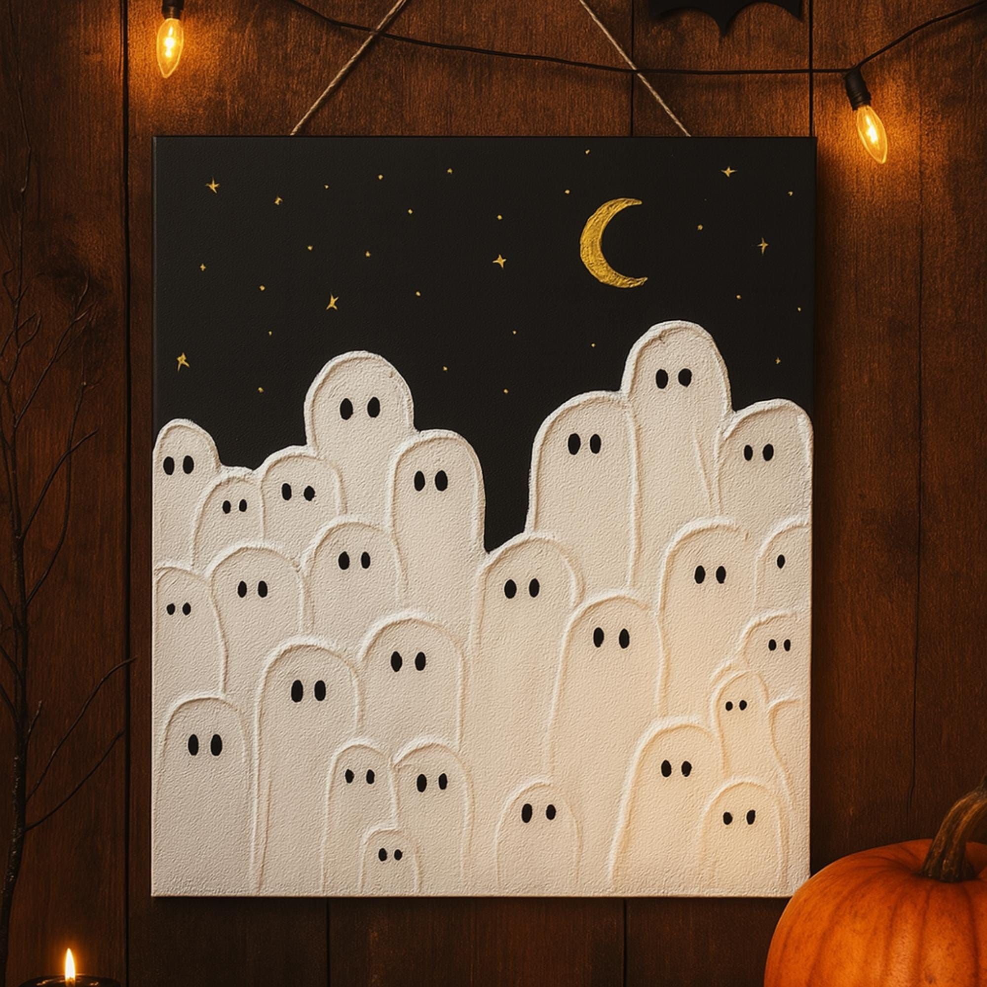 Spooky Halloween Canvas Art – Ghost Decor for Halloween or Year-Round | Made to Order Wall Art in Multiple Sizes | Haunted Home Aesthetic