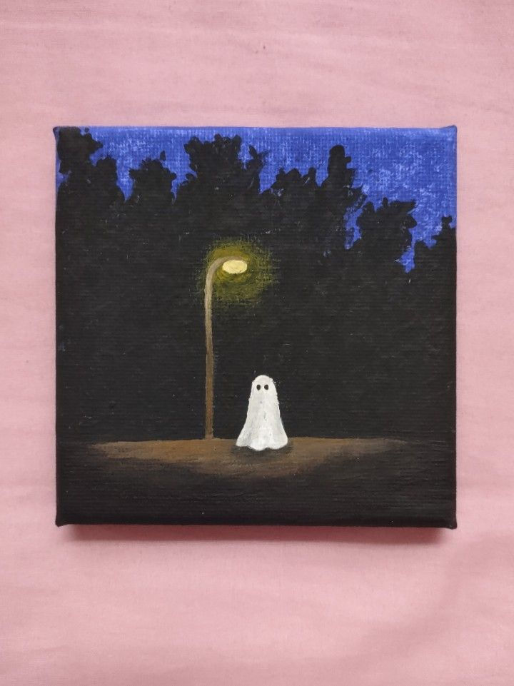 Mini Ghost Street Lamp Painting
