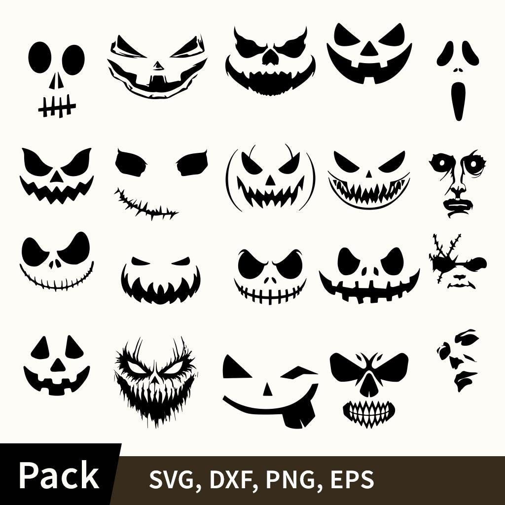 Scary face Svg Halloween,Spooky Halloween Ghost face Svg, sublimation designs, Pumpkin face Png Jack o Lantern Svg, , Svg files for cricut,
