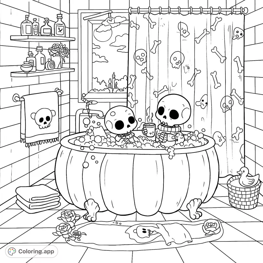 Skeleton’s Pumpkin Bath