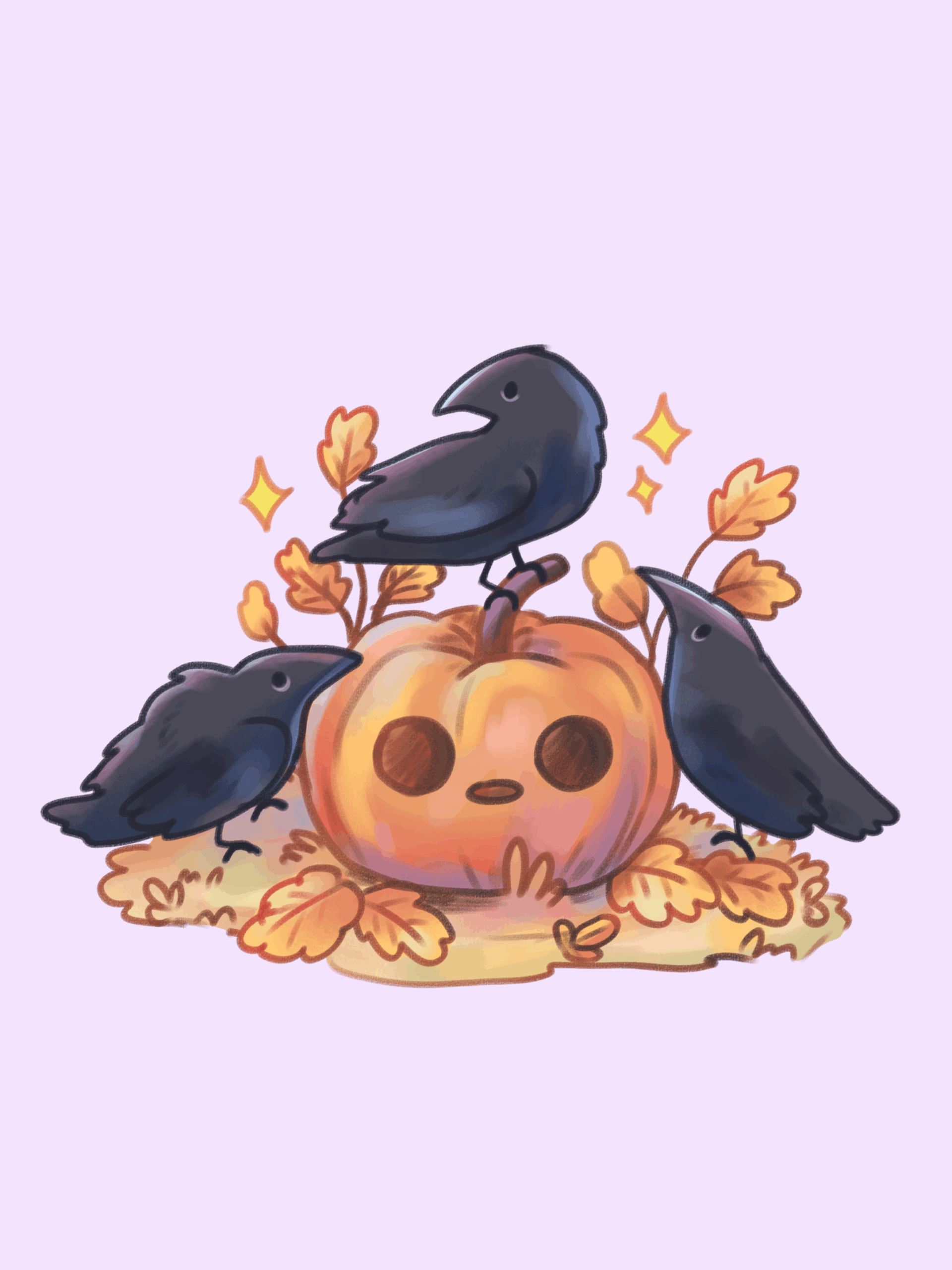 Crows and Jack o lantern