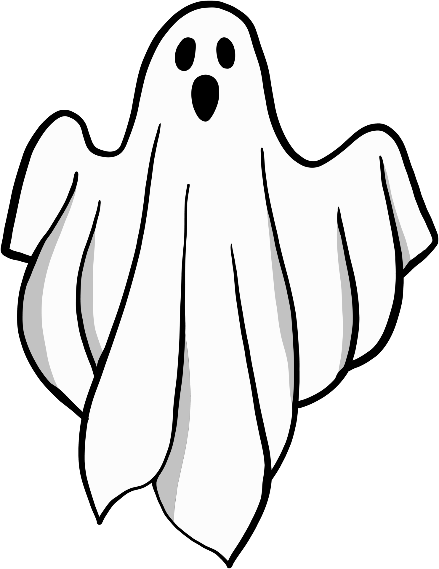 Baixar simplicidade halloween fantasma desenho à mão livre design plano. gratuitamente
