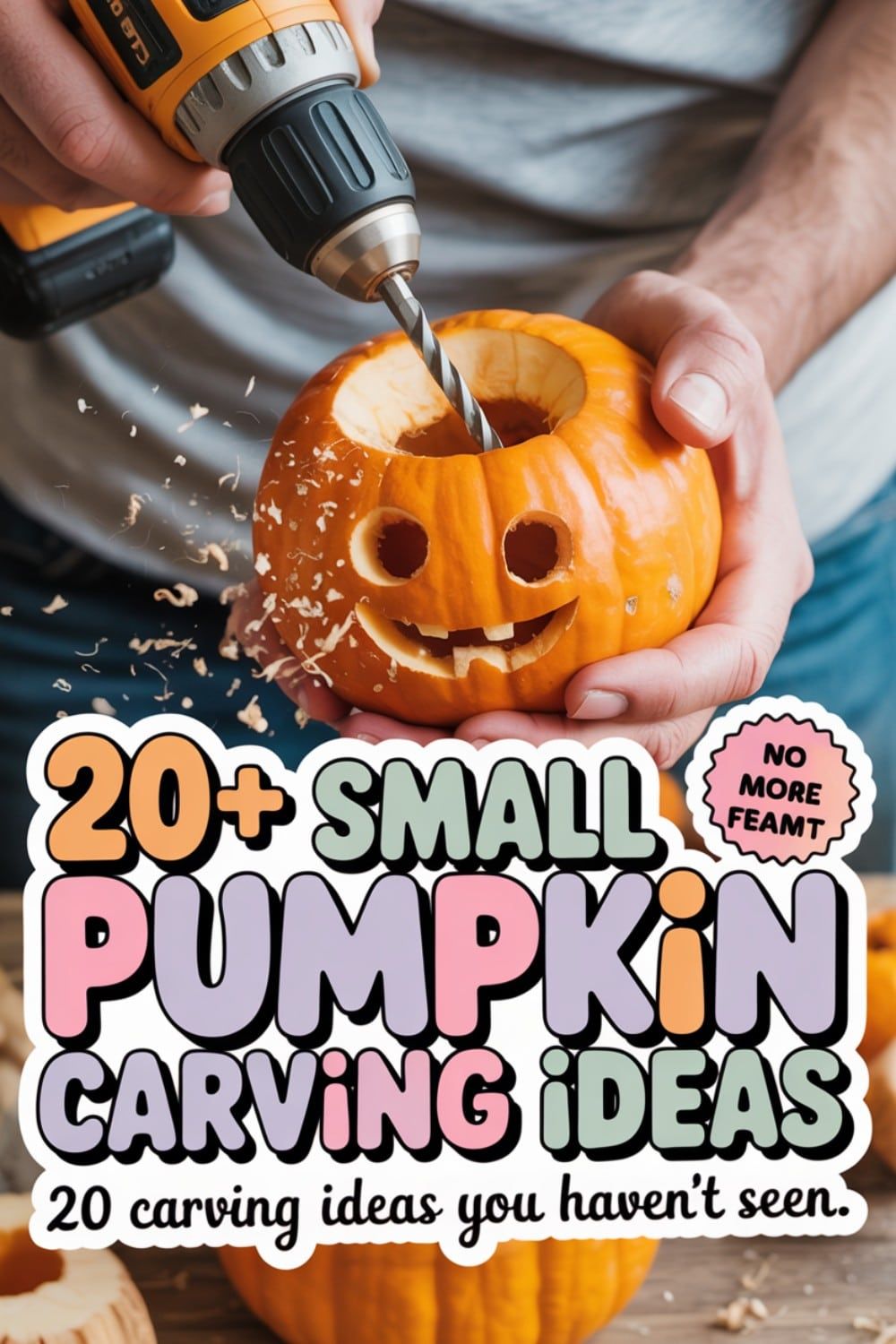 20 Small Pumpkin Carving Ideas – Power Drill Carving Technique