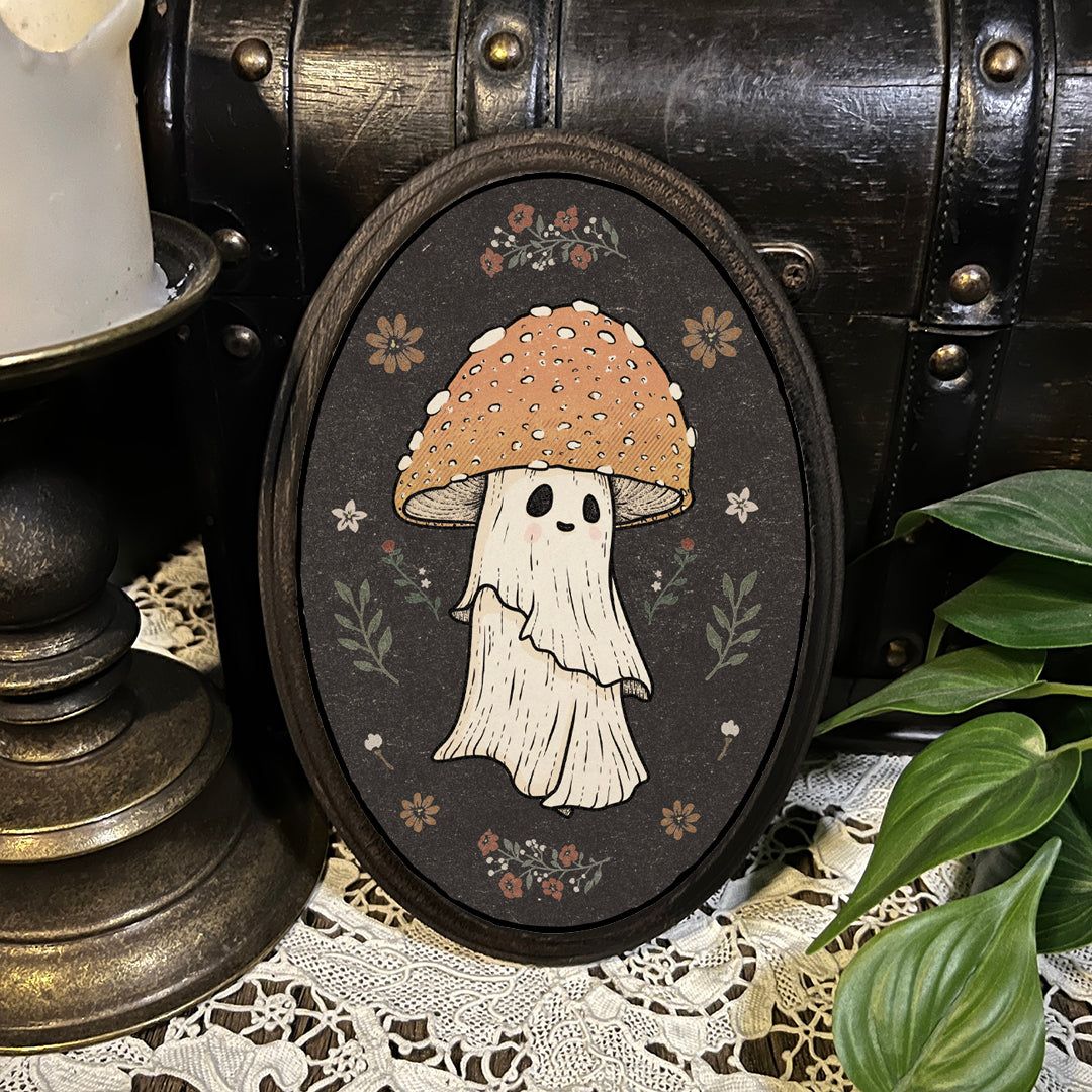 Autumn Amanita Ghost Cap (wood print)