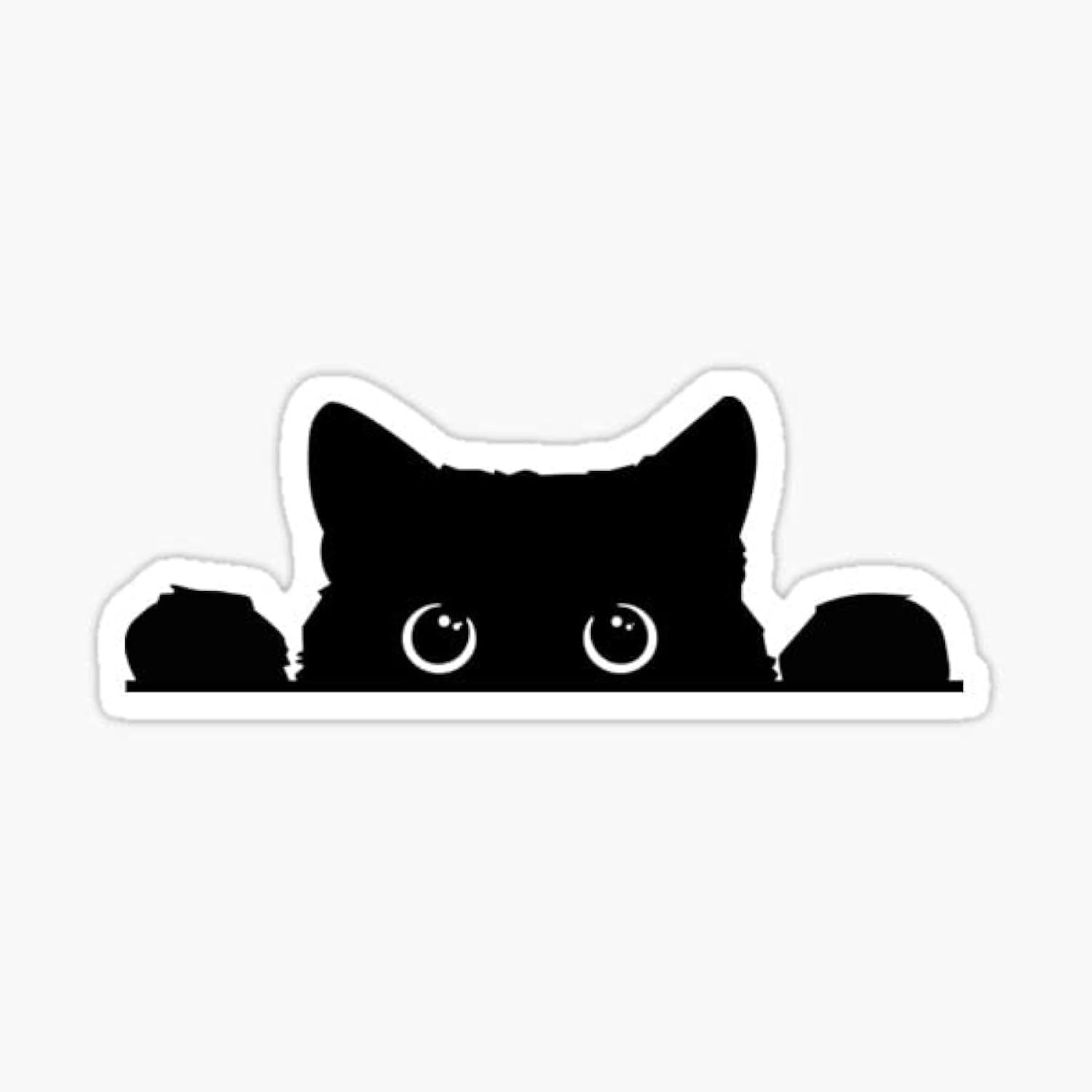 Peeking Sneaky Cat Sticker Funny Vinyl Waterproof, 5in – Yeti Cup Cooler Box Decal Car Laptop Wall (C)