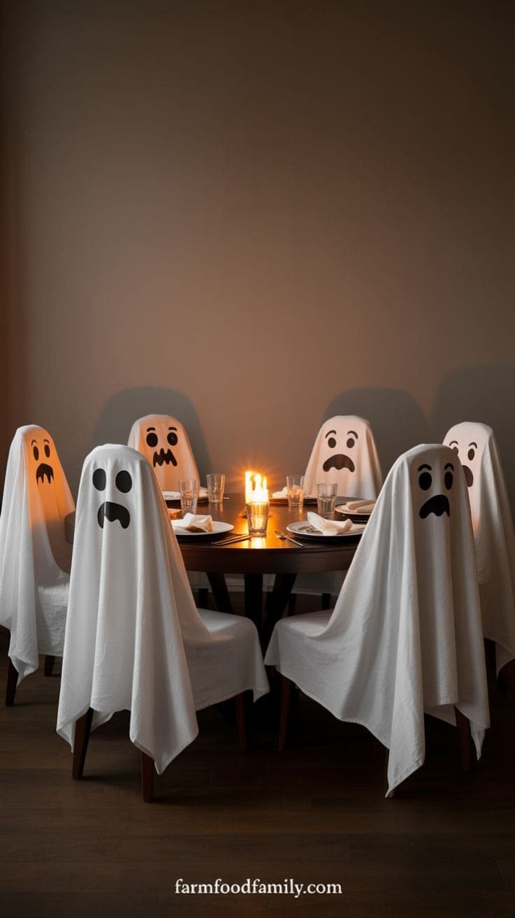 Halloween Ghost Decoration Ideas: Ghostly Dining Room Set