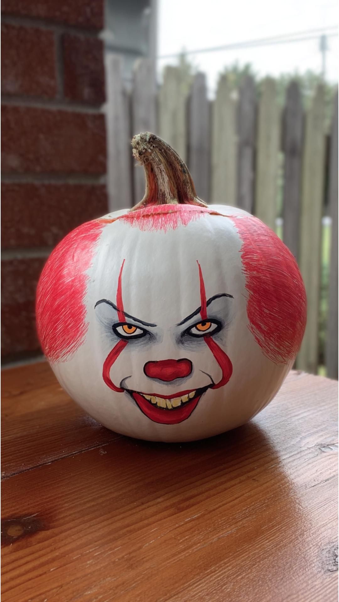Creepy Pennywise Pumpkin Painting for Halloween Lovers