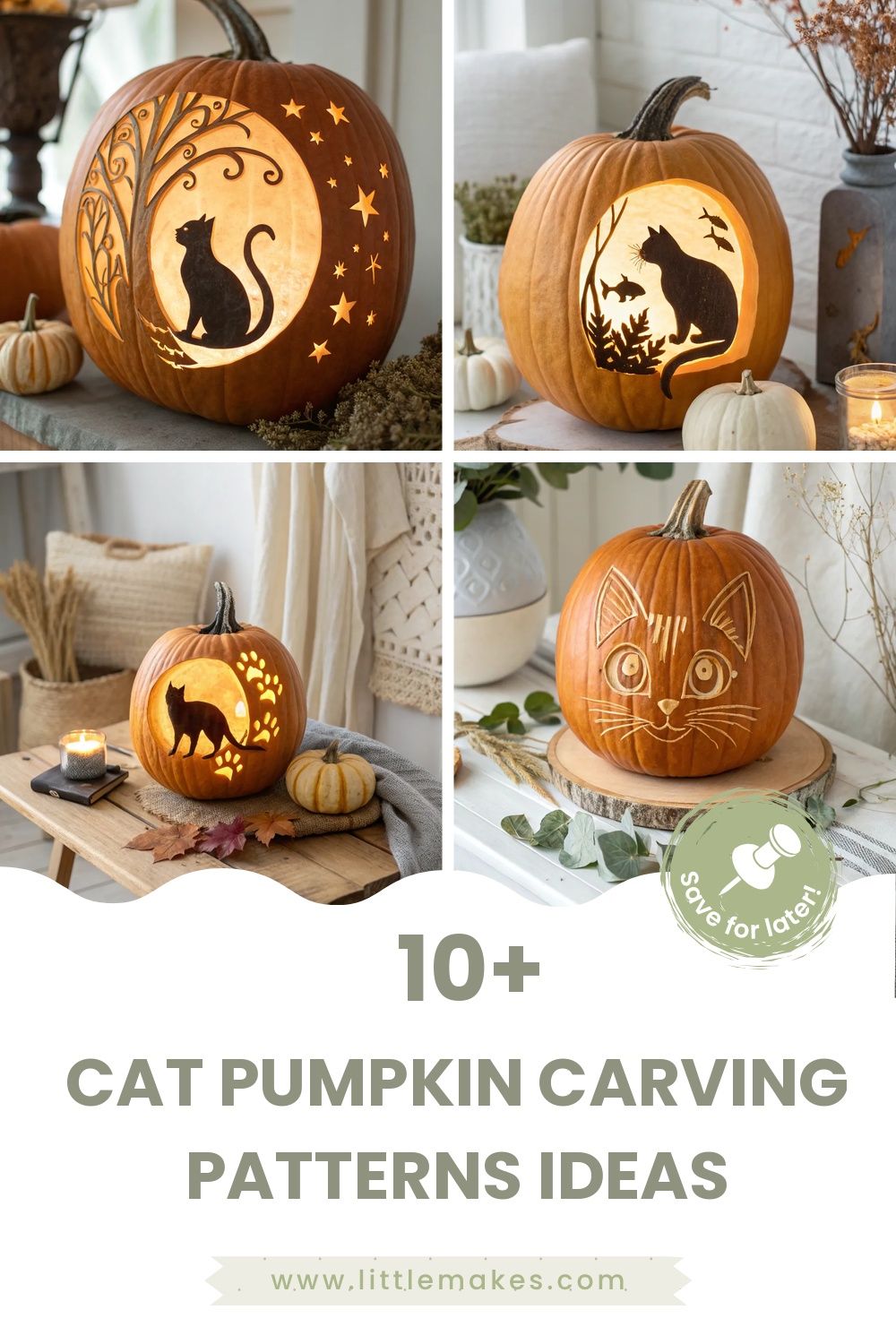 18+ Creative Cat Pumpkin Carving Patterns
