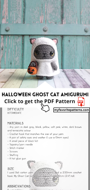Cute Halloween Ghost Cat Amigurumi PDF Pattern – MyFavoritePatterns