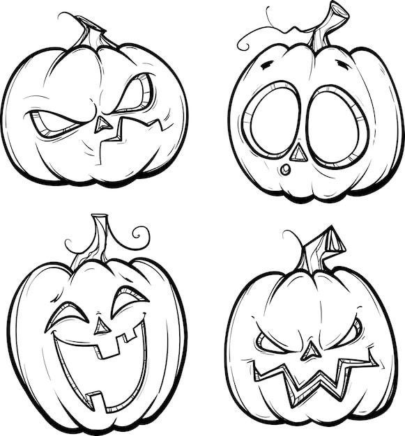 Cartoon Pumpkin Art Sketches for Halloween | Artist’s Sketchbook & Doodles