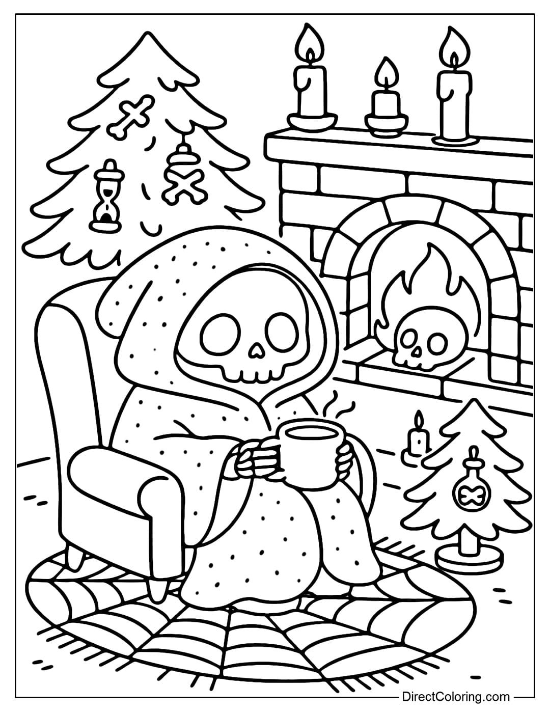 Spooky Christmas Coloring Pages – Free PDF to Download and Print