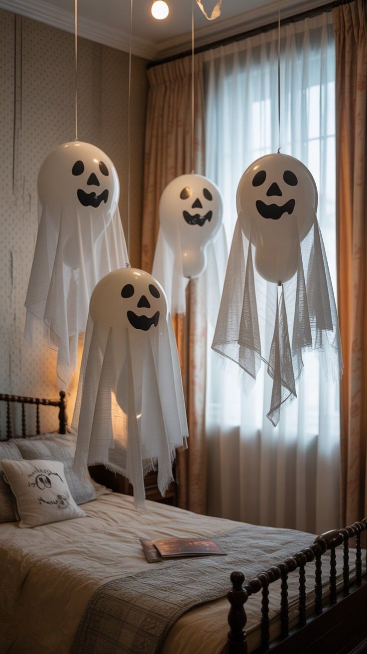 Simple DIY Ghost Balloons to Elevate Halloween Room Decor