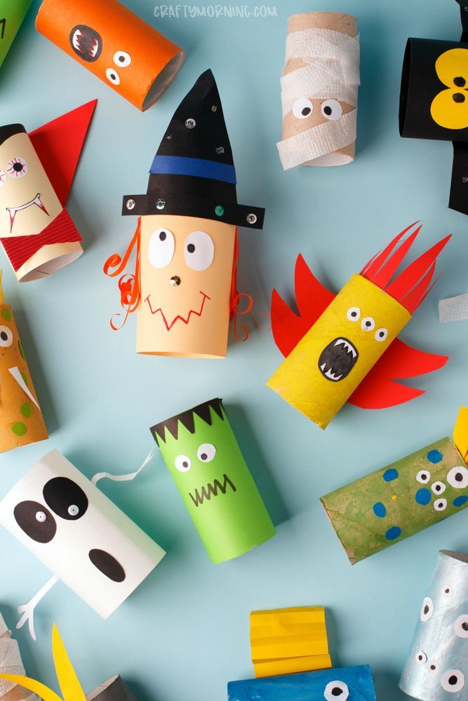 Toilet Paper Roll Halloween Characters – Halloween crafts for kids to make. Kids…