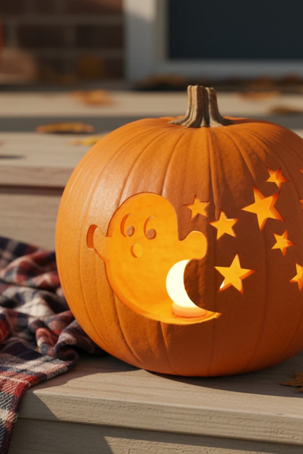 15 Cute Star Pumpkin Carving Ideas – Make a Cute Ghost Pumpkin with a Trail of Stars
