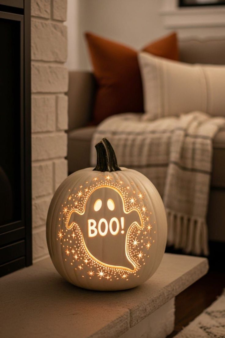 15 Pumpkin Carving Ideas for Kids – Carve a Magical Glowing Ghost Pumpkin with a Sparkly Aura