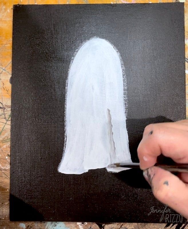 How to Paint a Ghost on an Old Thrift Store Painting – Jennifer Rizzo