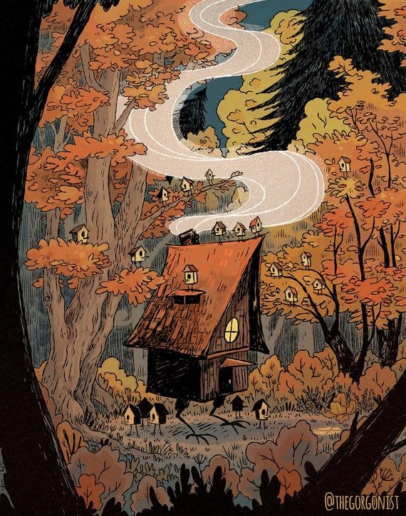 Baba Yaga’s Hut and Chicks 11×14 Inch Art Poster Print – Etsy