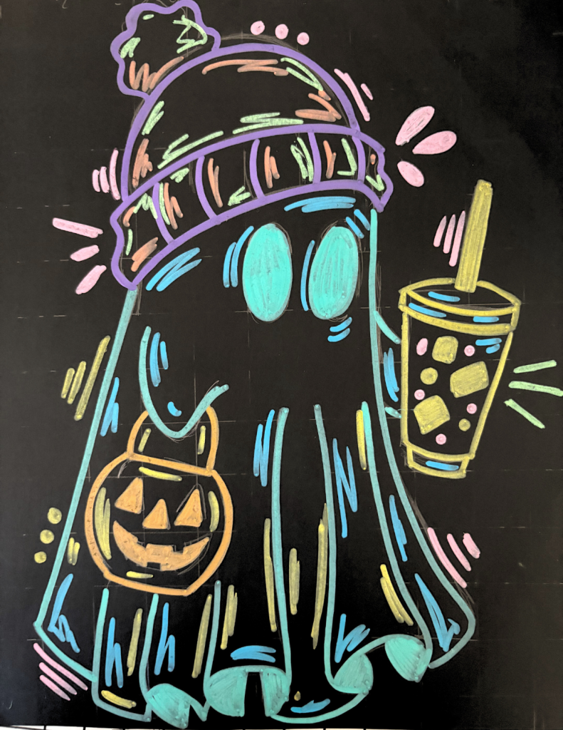 How to Draw a Cute Neon Ghost – the cozy art teacher blog