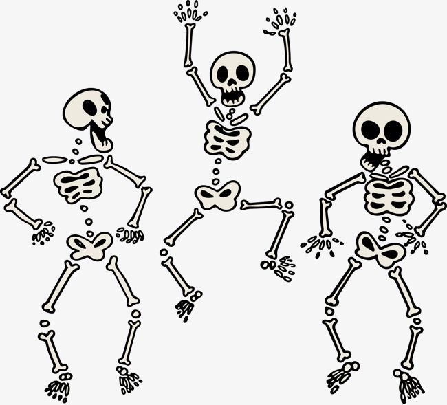 Skeleton Dance PNG Transparent, Vector Painted Three Skeletons Dancing Skeleton, Vector, Hand Painted, Skull PNG Image For Free Download