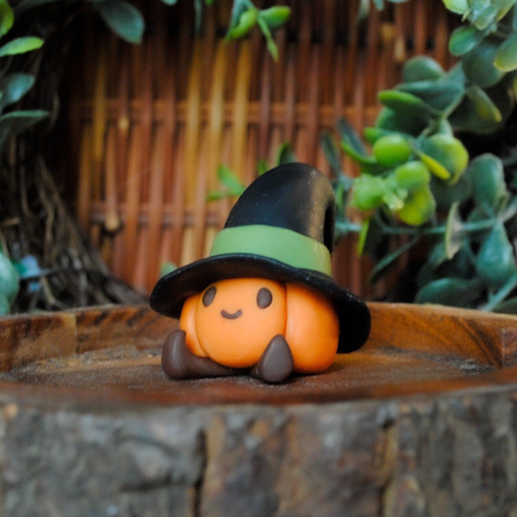 Lil Pumpkin Witch – Handmade Polymer Clay Creation