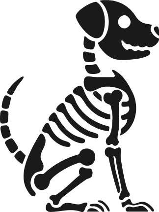 Skeleton Dog silhouette Free SVG File – Spooky dog clipart image
