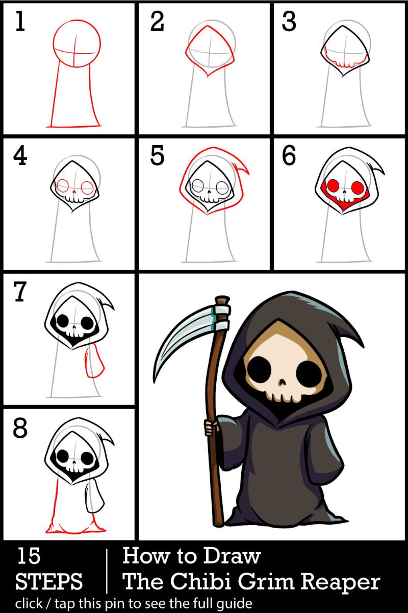 How to Draw the Chibi Grim Reaper – Fun Halloween Drawing Guide