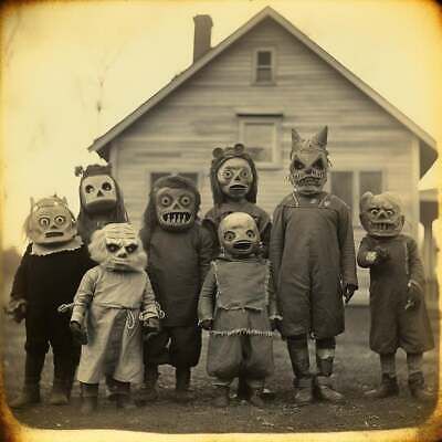 Creepy Kids Vintage Halloween Photo Print Strange Wall Decor Spooky Photo | eBay