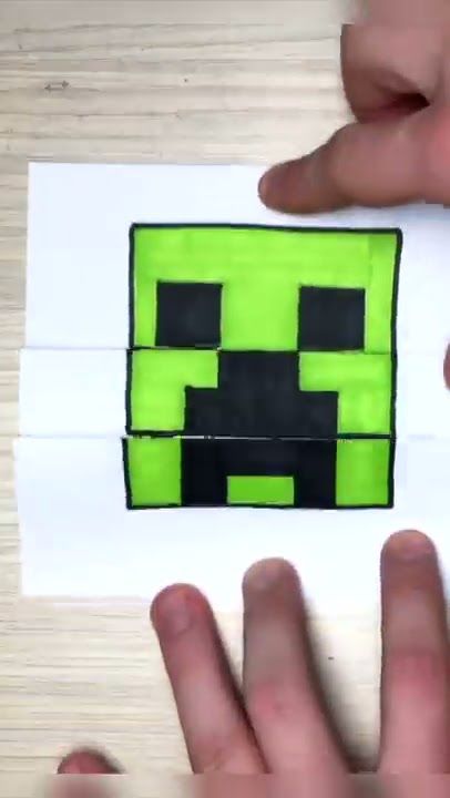 How to Draw a MINECRAFT CREEPER SURPRISE FOLD #shorts