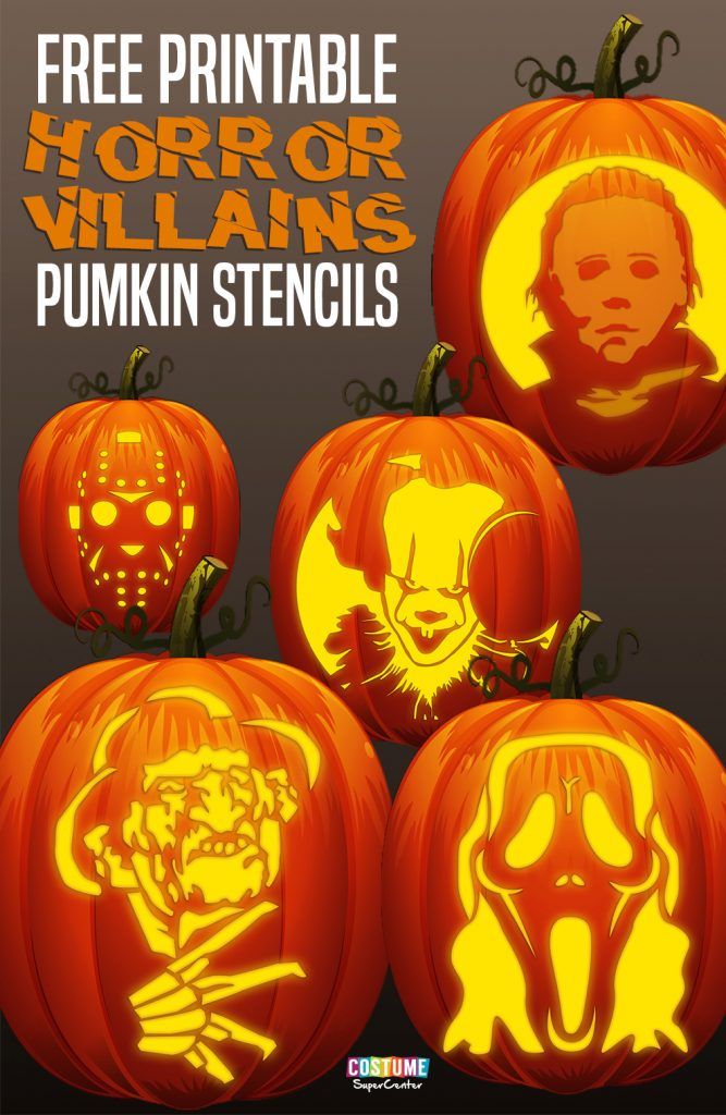 FREE Classic Horror Villains Pumpkin Stencils | Costume Supercenter Blog
