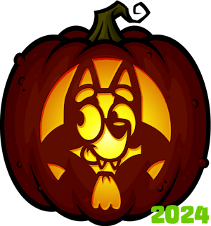 Pumpkin Carving Patterns and Stencils – Zombie Pumpkins!      – Vampire Bluey pumpkin pattern – Bluey