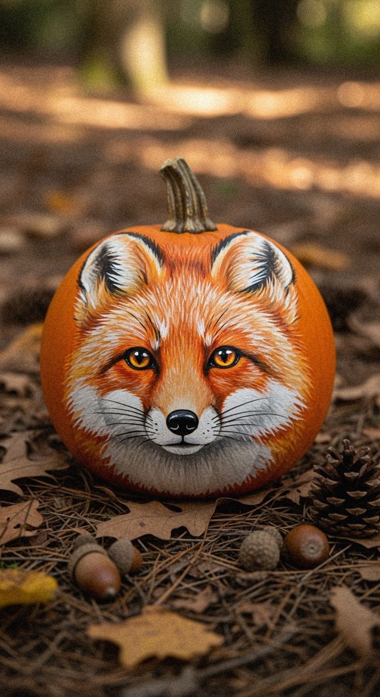 Black Cat Pumpkin Paintings – Animal-Themed Halloween Decor Ideas